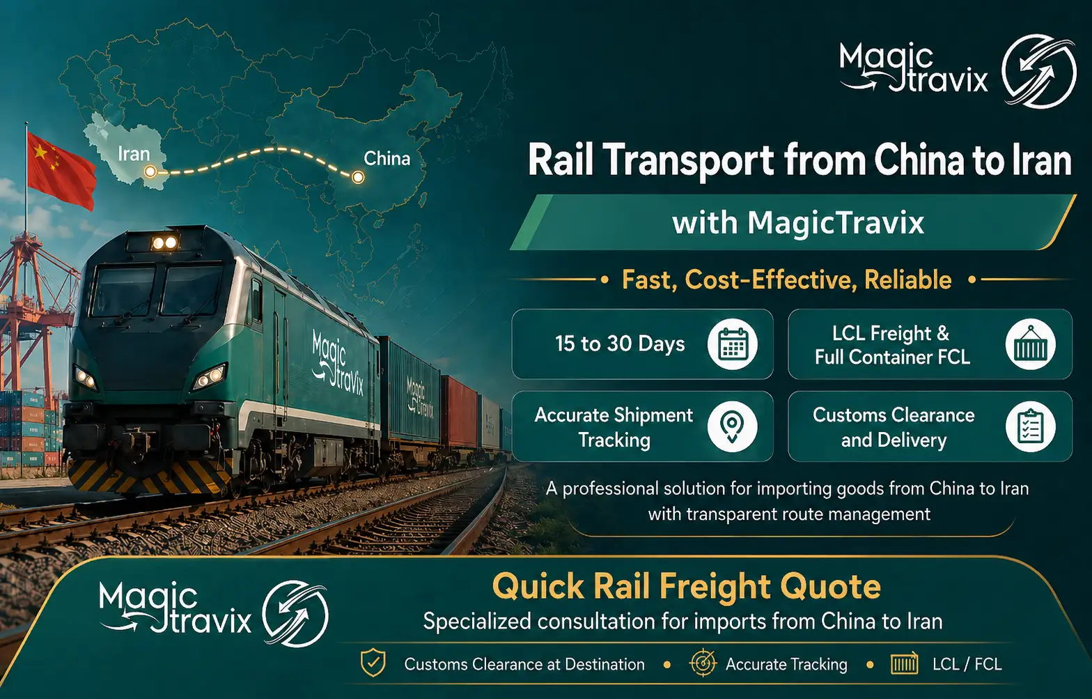 China to Iran Rail Freight with MagicTravix